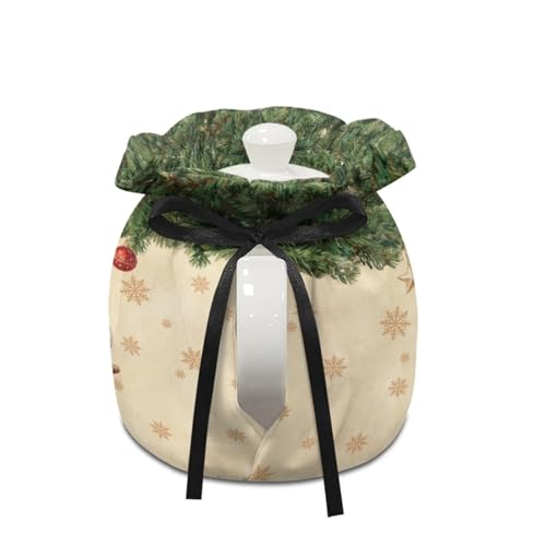 Image of Cute Cat Print Tea Pot Cosy Christmas Teapot Insulation Cover Drawstring Design Breakfast Warmer with Insulation Pad 6.1x6.1x6.9 Inch Tea Cozy for Teapot