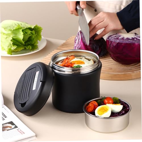 Termo para comida de acero inoxidable de 40 oz con aislamiento térmico superior negro 6