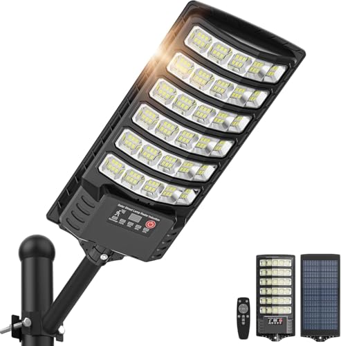 LEKIA Farola Solares Exterior Potente 7000K, Luz Solar Exterior con Sensor Movimiento y Mando Distancia, Focos LED Solar Iluminación de 320°, Impermeable Luces Solares para Jardín, Calle (1)