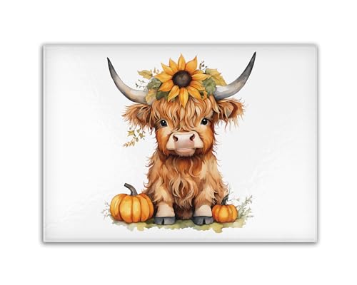 Highland Cow Kitchen Premium Glass Cutting/Chopping Board