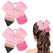 2Pcs Back to School Hair Bow Ties Pink Pencil Hair Ties Big Cute Scrunchies Teen College Elastic Ponytail Holder Cheer Sports Hair Bows for First Day of School Great Holiday Gifts for Students Girls