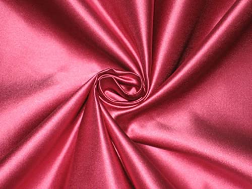 Soie 66 mommes tissu satiné néerlandais au mètre fuchsia largeur 137,2 cm pour couture