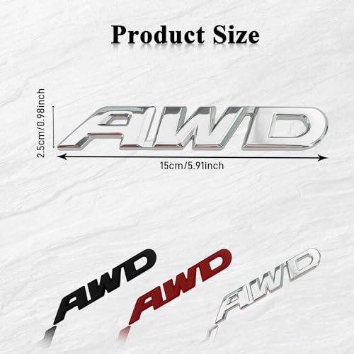 Image of Universal 4X4 Emblem Badge 3D Logo, Emblem Sticker, 3D Fender Badge Decal Car Sticker, Full Coverage Adhesive Replacement Compatible with Toyota 4Run, Tun Truck Pickup Model (AWD, Silver)