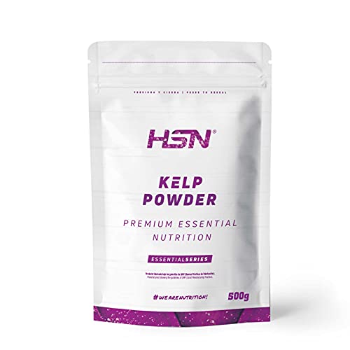 HSN Kelp en Polvo | 500g = 1000 Tomas por Envase | Fuente de Yodo (325mcg) 100% Natural - Ascophyllum nodosum - Sin Añadidos ni Azúcares | No-GMO, Vegano, Sin Gluten ni Lactosa