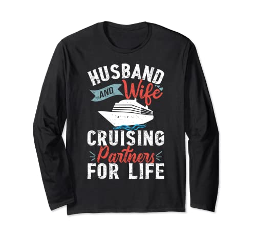 Marido y esposa Cruising Partners For Life Funny Vintage Manga Larga