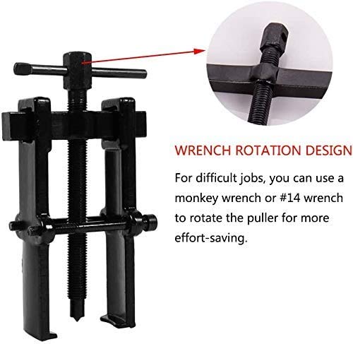 Qiilu Two Jaw Bearing Puller, Adjustable Two Jaw Puller Remover For Removal Bearing Or Gears, Pulley, And Flywheel, Motorcycle Car Auto Removing Kit 2.5" #TOP5