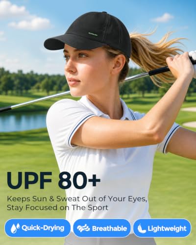 Image of Lightweight Golf Hat for Women Men, UPF 80+ Sun Protection Cap, Breathable Quick-Dry Baseball Cap for Running Sport