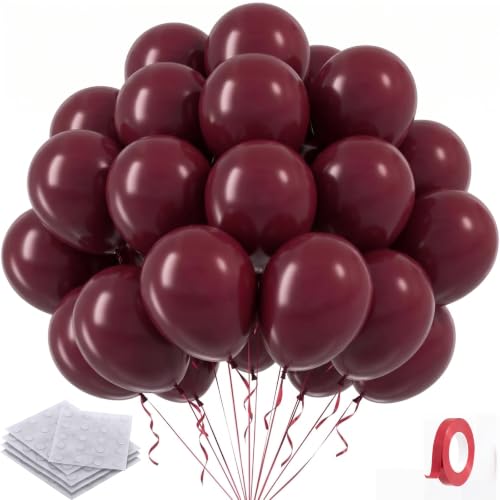 50 ballons bordeaux 12 po mariage anniversaire fête