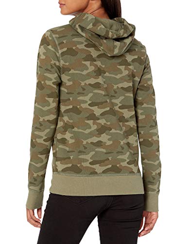 Amazon Essentials Sudadera con Capucha y Corte Regular de Felpa Francesa (Disponible En Tallas Grandes) Mujer, Verde Camuflaje, L