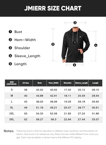 Jmierr Men'S Sweatshirt Drawstring Gym Athletic Hooded Sweaters Long Sleeve Hoodies Pullover With Zipper Pockets thumb #7