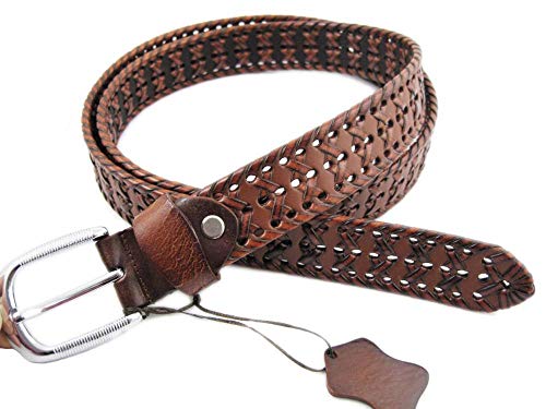 Ceinture tressée double circle pin buckle avec boucle métallique ronde