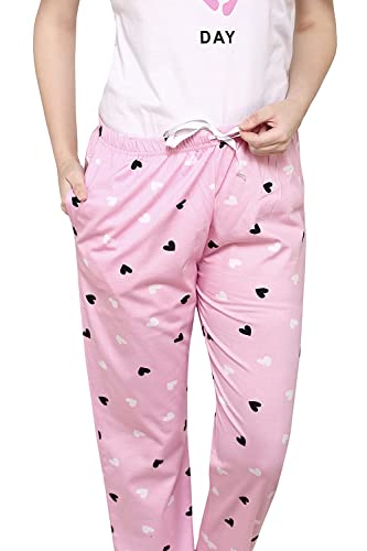 Image of Evolove Women's Cotton Round Neck Short SleevesNight Suit Set /Top Pyjama Set Super Soft Comfortable (Nightsuit-Round-HS-4)