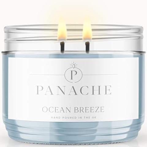 Panache Double Wicked Ocean Breeze Candle Set Cover
