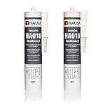 2 x HAUSA Strukturacryl Fassadenacryl 310ml Weiß Acryl mit Körnung Abdichtung für Außenbereich - Putzacryl körnig Top Reparaturacryl Riss stop Außen Acryl Fugenmasse für Ausbesserungen Putz