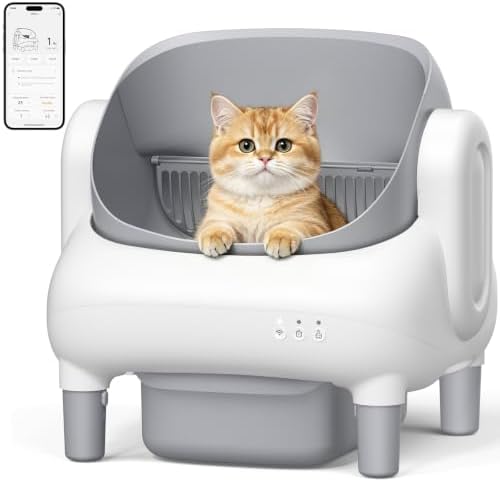 Zovbenc Automatic Litter Box, App Control, Open-Top with Safety Sensors