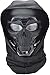 Tactical Airsoft Skull Máscara Completa Máscara de Tela elástica Máscara con Capucha Tocado, Diseño de Uso de Modo Dual, Correa de Hombro Ajustable