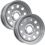 eCustomrim 2-Pack Trailer Rim Wheel 15X5 15' 5 Lug On 4.5' Center Silver Modular