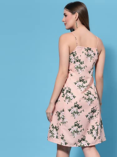 Image of OOMPH! Women A-Line Floral Mini Dress Western, Off Shoulder, Slip On