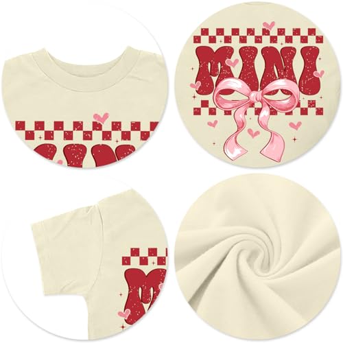Image of Mommy and Me Valentines Day Shirts: Love Heart Tshirt Family Matching Outfits Mom and Girls Valentines Day Gifts