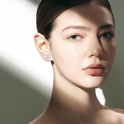 925 Sterling Silver Heart Gymnastics Earring For Girls Gymnast Love Stud Earrings Jewelry Fashion Sport Ballerina Birthday Christmas Gifts For Teens Daughter Granddaughter #TOP4