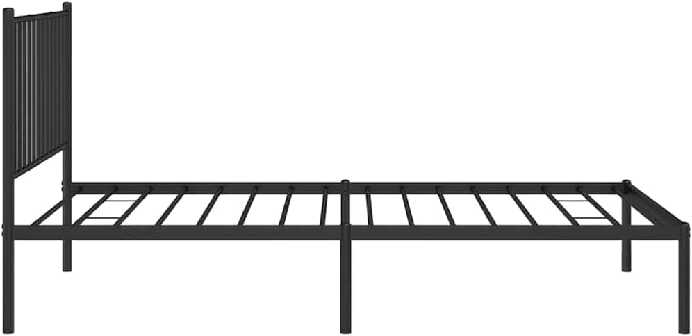 Bed Frame Black Powder-Coated Steel Twin Bed Frame Rectangular headboard Bedroom Furniture for Guest Room