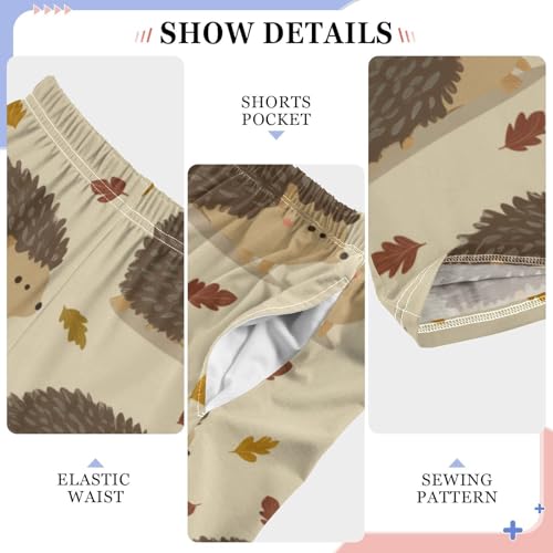 ZZXXB Autumn Hedgehog Boys Long Pants Soft Trousers Elastic Waist Kids Lounge Bottoms with Pockets S-XL4