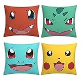 ZHIEND Double Sided Cartoon Pattern Pillow Case 4 Pieces Cushion Covers 18x18Inch Hidden Zipper...