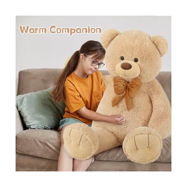 MorisMos Ours en Peluche Geant 120cm, XXL Brun Peluche Géante Kawaii Nounours Geant Animaux en Peluche Grand 1.2m Teddy Bear Cadeau pour Enfant Petite Amie Saint-Valentin Anniversaire 41V6pREkqfL. SS600