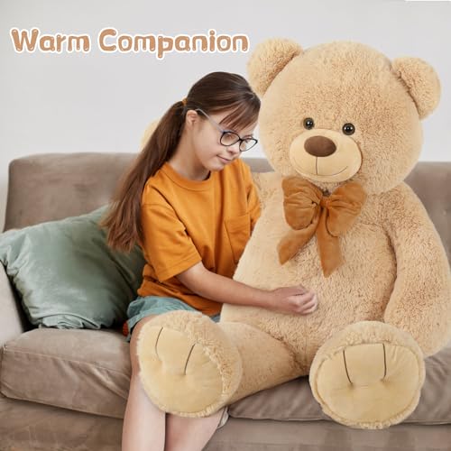 MorisMos-Ours-en-Peluche-Geant-120cm-XXL-Brun-Peluche-Geante-Kawaii-Nounours-Geant-Animaux-en-Peluche-Grand-12m-Teddy-Bear-Cadeau-pour-Enfant-Petite-Amie-Saint-Valentin-Anniversaire MorisMos Ours en Peluche Geant 120cm, XXL Brun Peluche Géante Kawaii Nounours Geant Animaux en Peluche Grand 1.2m Teddy Bear Cadeau pour Enfant Petite Amie Saint-Valentin Anniversaire – Image 8
