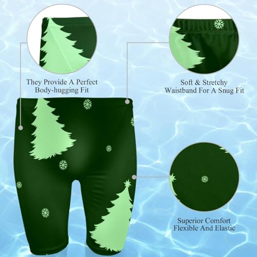 Traje de baño para hombre verde con pinos de Navidad cómodo 3