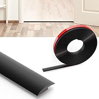 Flintronic Übergangsprofil Selbstklebend, 2m x 3cm PVC Boden-Leiste, Übergangsleiste Boden, Übergangsschiene ohne Bohren, Abdeckleiste für Fliesen, Holz, Laminat, Höhenausgleich 3cm(Schwarz)