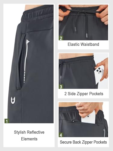 Image of NORTHYARD Men's Joggers Athletic Workout Track Pants Running Gym Training Sweatpants with Zipper Pockets Open Hem