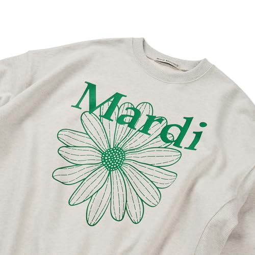 Women's FLOWERMARDI Graphic Sweatshirt, 100% Cotton, Relaxed Fit Crewneck, Bold Daisy Print3