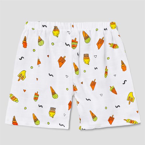 Image of The Boo Boo Club Muslin Jhabla and Short Set 100% GOTS Certified Organic Cotton | Sleeveless Button Vest | Summer Wear Set