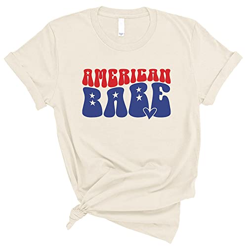 TeesAndTankYou Retro American Babe Shirt Unisex 2X-Large Natural