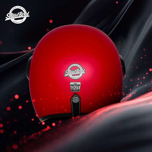 Image of Steelbird SBH 65 Retro 3.0 DOT and ISI Certified Open Face Helmet for Men and Women