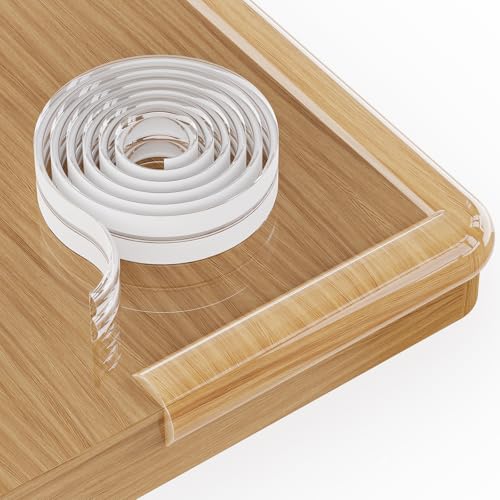Corner Protectors Baby Clear, E-PRONSE 6M/20FT Pre-Taped Edge Protector for Baby, Furniture Table Corner Protectors with Strong Adhesive Tape for for Cabinets, Tables, Drawers
