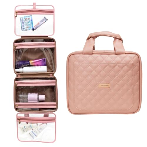 Image of Handcuffs Toiletry Bag Women Korean Style Travel Makeup Cosmetic Organizer Big Size More Space Professional Toiletry Bag Foldable (Pink)