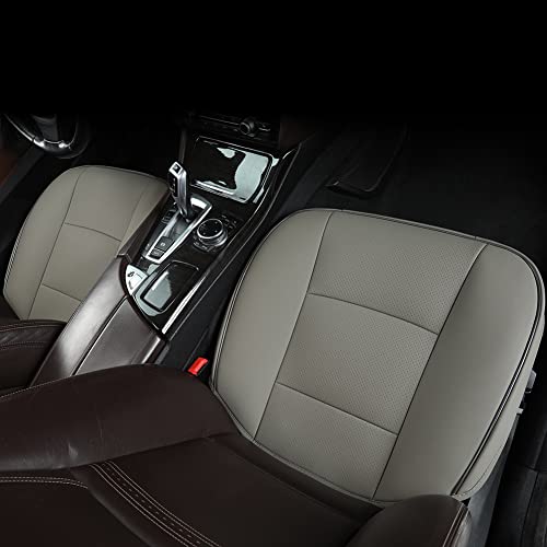 Image of 1Piece Car Seat Cover PU Leather Front Car Seat Protector Driver Seat Cover Wrapping Edge Seat Bottom Coverfor Four Seasons (53x52 cm) (grey-a)