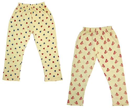 Image of IndiWeaves Girls Printed Cotton Capri Pants for Summer (Lemon,Yellow, 14-16 Years) Pack of 2