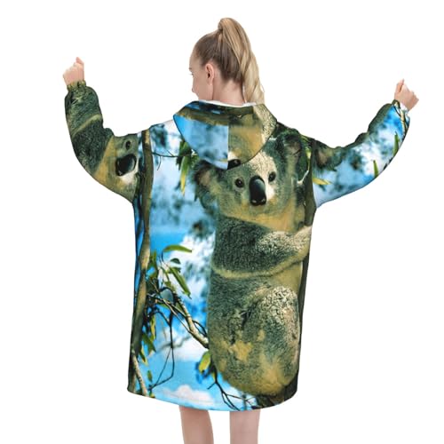 Couverture à capuche imprimé koala idée cadeau originale et douce - 3