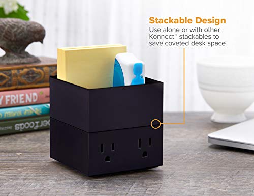 Image of Bostitch Office Konnect Desk Organizer Accessory Tray, Stacks for Desktop Storage, Black