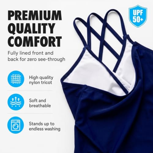 Image of Kanu Surf Girls' Reese UPF 50 Beach Sport Criss-Cross One Piece Swimsuit