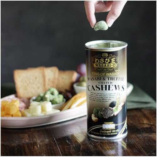 WASABI-O Echte Cashewkerne mit Wasabi- und Trüffelüberzug – Gourmet-Snack, 200 ml