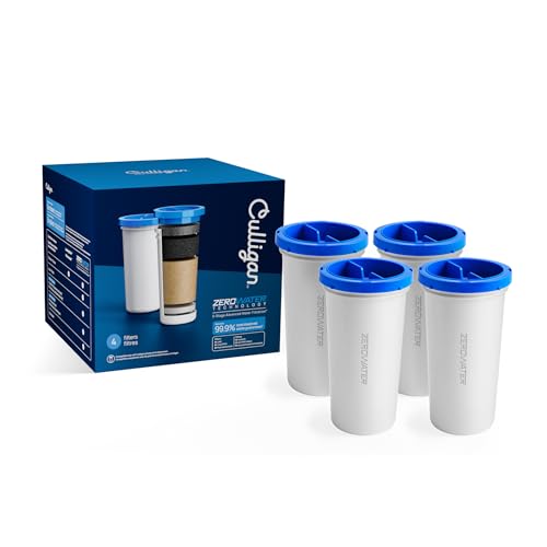 Image of Culligan with ZeroWater Technology Replacement Filter 4-Pack, 5-Stage Advanced Water Filter - IAPMO Certified to Reduce Lead, Total PFAS (Forever Chemicals), Mercury, Fluoride, and Chlorine