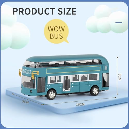 Image of DARVICE Double Decker Bus Toys for Kids Diecast Metal Bus Alloy London Bus Light & Music Open Door Collection Bus Toys for Boy Kids