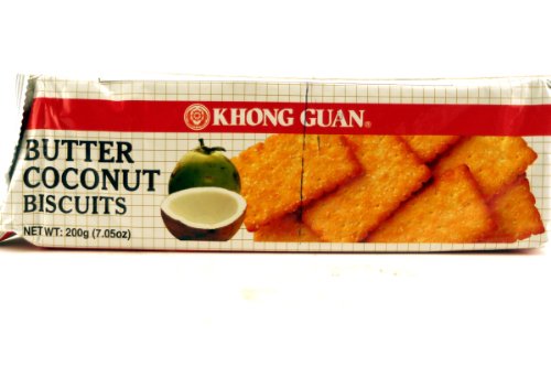 Khong Guan Biscuits (Butter Coconut) - 7.05oz (Pack of 1) + One NineChef Spoon
