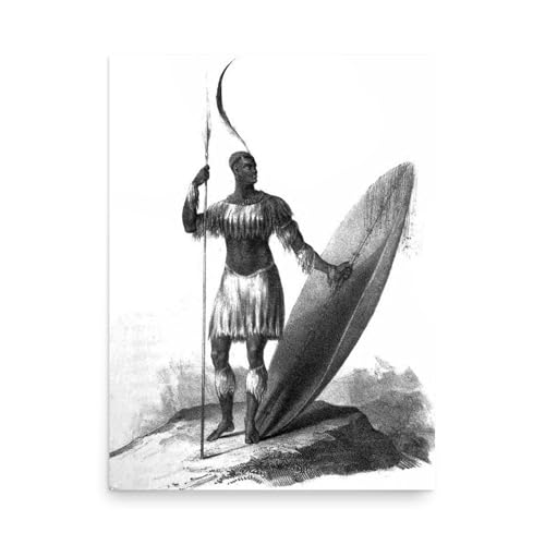 Shaka Zulu Poster Print - Wall Art for Home Decor Office Living Room Bedroom, No Frame, 18x24 inches
