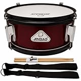 ROCKSTAR - Caja de Marcha en Madera Afinable JINBAO 1055WR-4054 Tambor Incluye Correa y Baquetas, Instrumento Musical de Percusión, Parche afinable y bordonero. 26cm Diametro y 13cm Altura