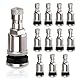 YUDAWN Autoreifen Ventil 11,3 mm, 12 Stück Autoventil TR525 Stahl Reifenventil Universal Metall Felgenventile für Reifen von Auto Lastkraftwagen Motorrad Fahrrad (Silber)